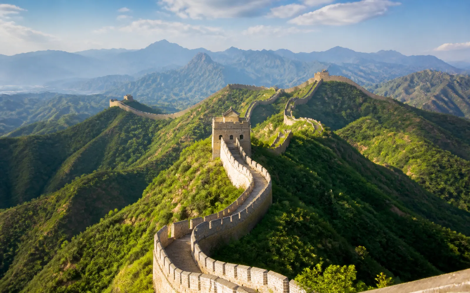 Great Wall winding over mountains in Beijing region
