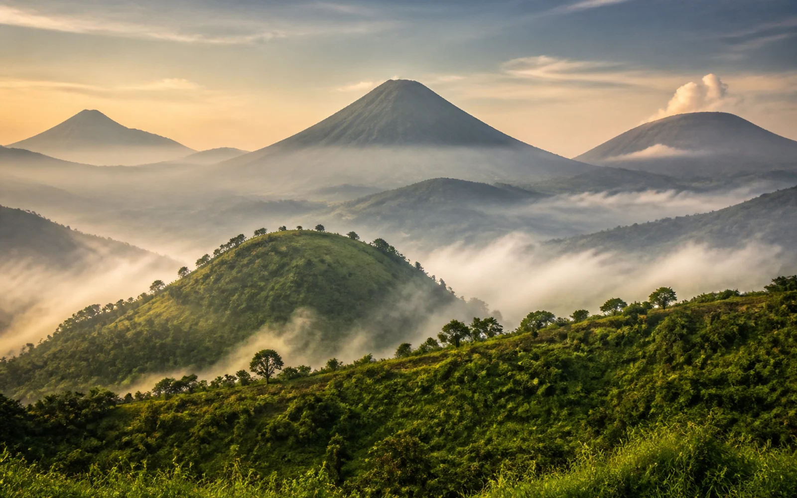 Virunga volcano landscape in North Kivu