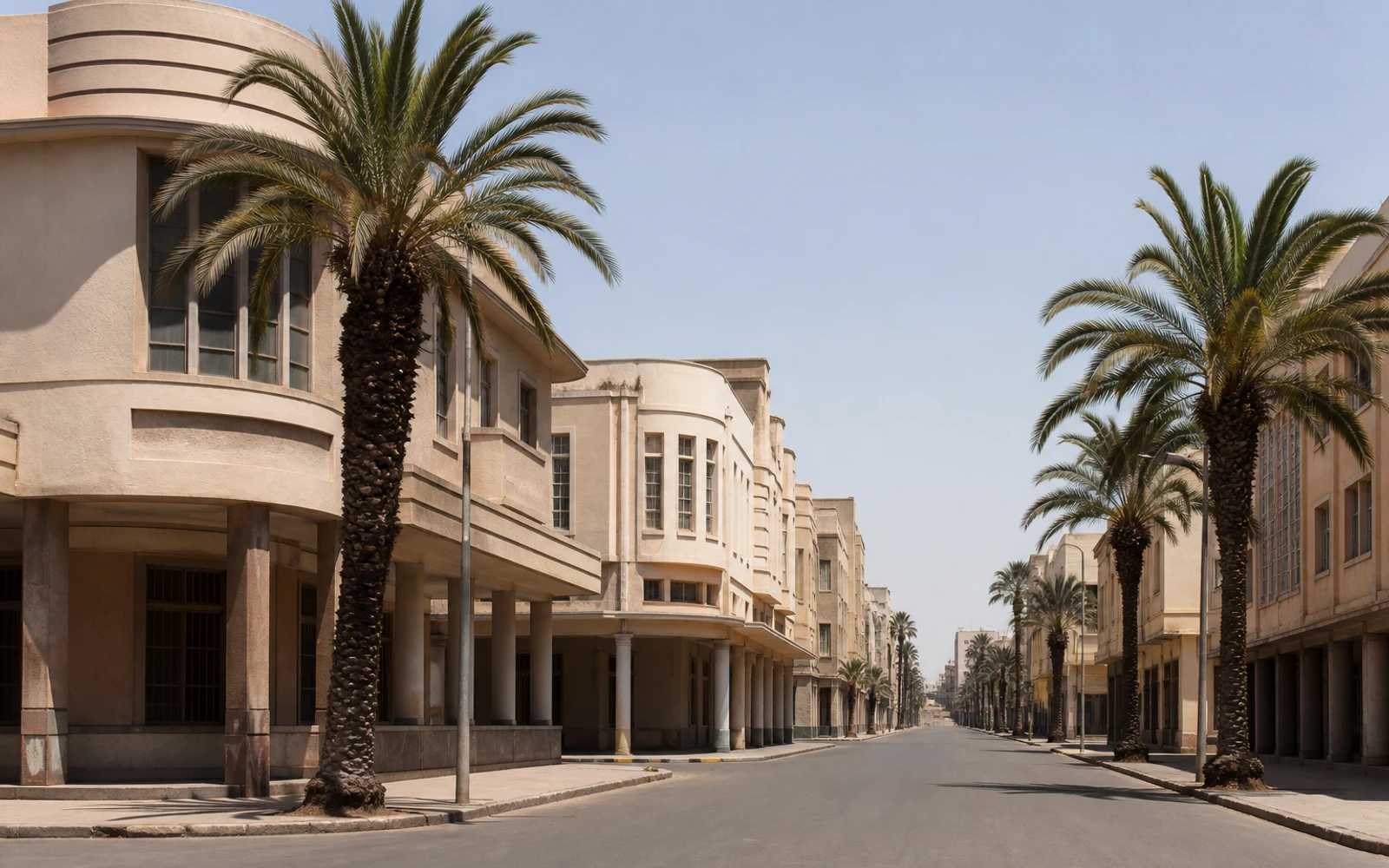 Asmara art deco streetscape in Asmara