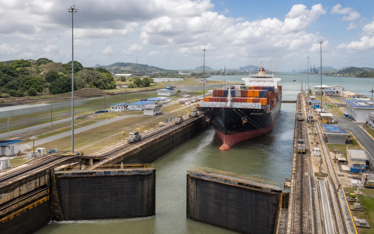 Panama Canal locks in Panama City