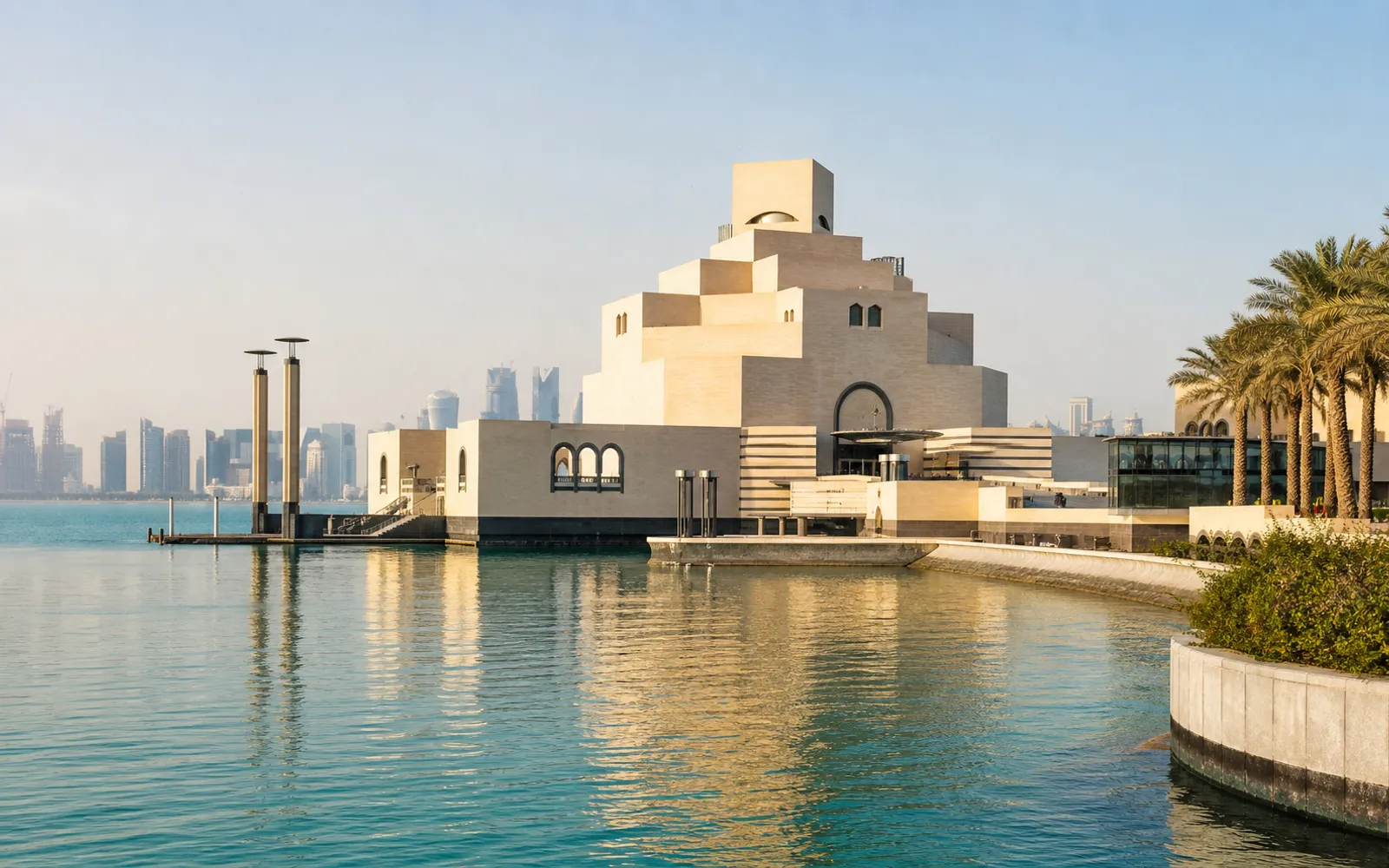 Doha skyline and Museum of Islamic Art in Doha
