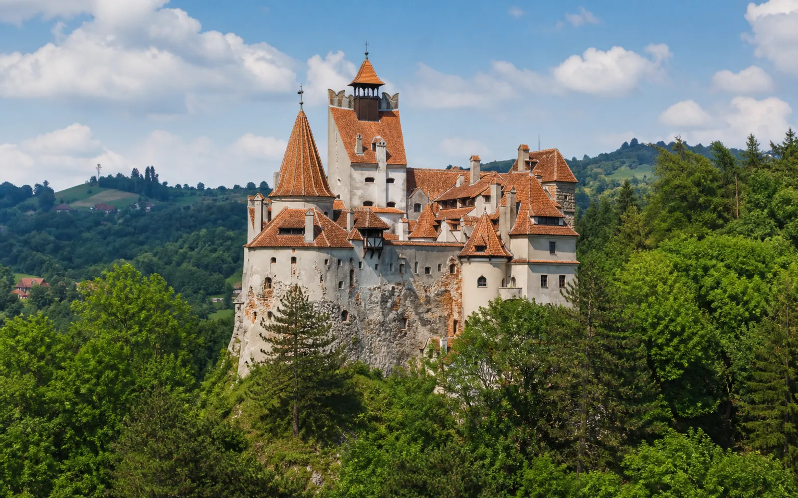 Bran Castle in the Carpathians in Transylvania
