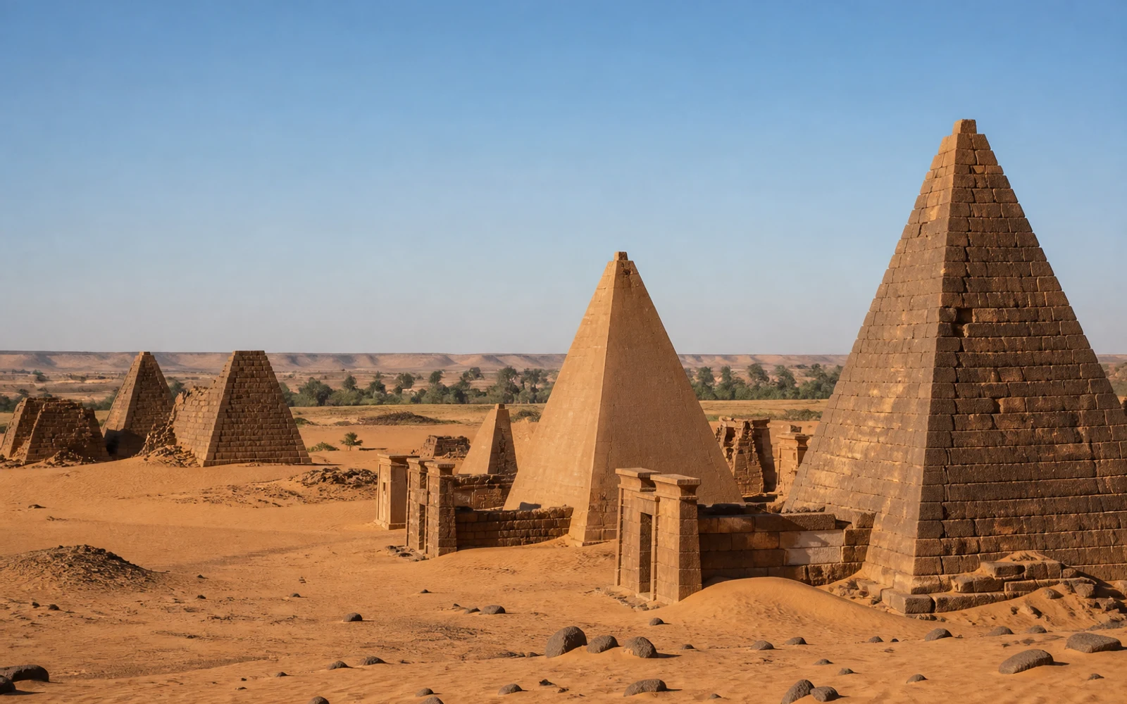 Meroë pyramids in Nile Valley