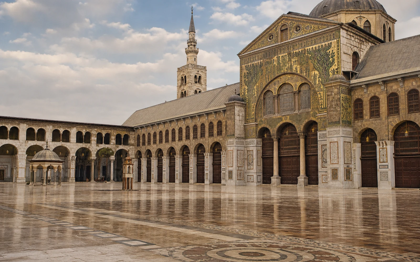 Umayyad Mosque courtyard in Damascus
