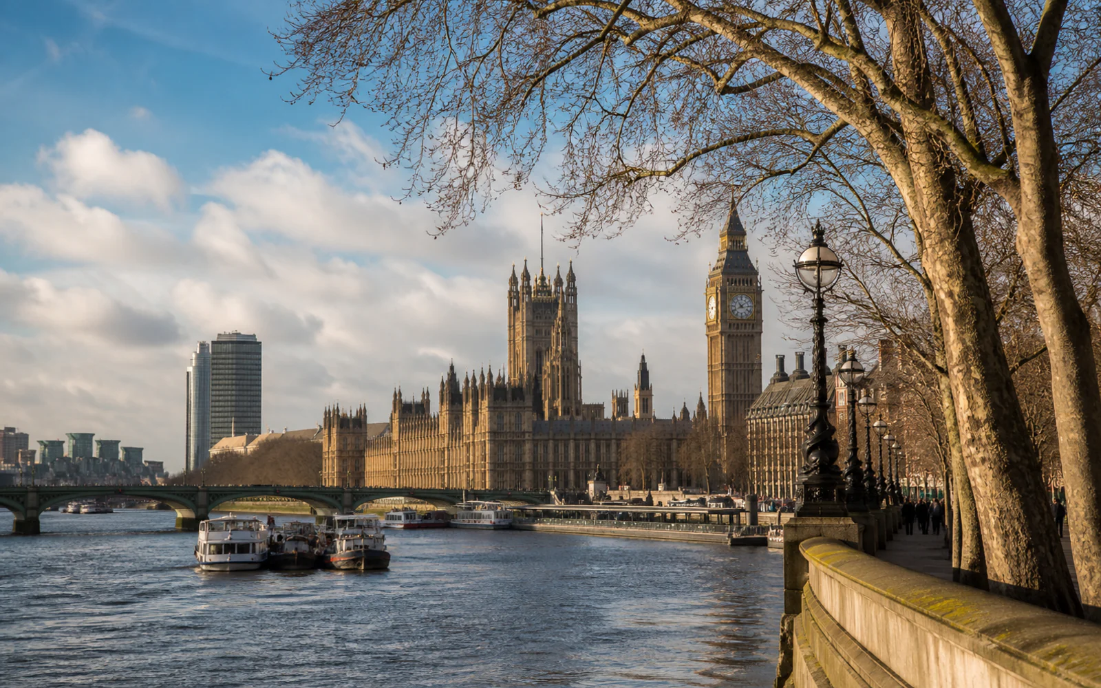 Palace of Westminster and Elizabeth Tower beside the River Thames in London