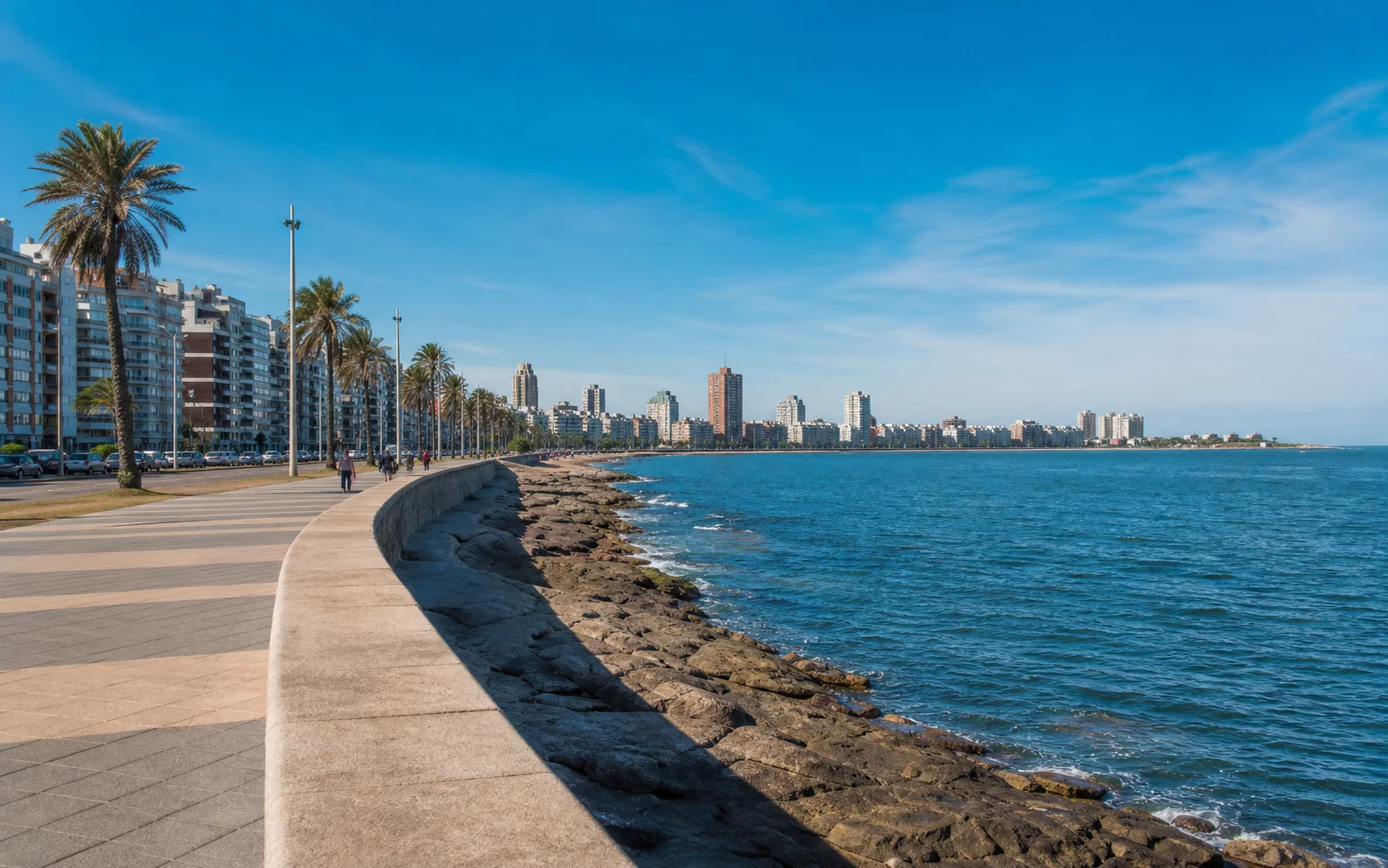 Montevideo waterfront Rambla in Montevideo